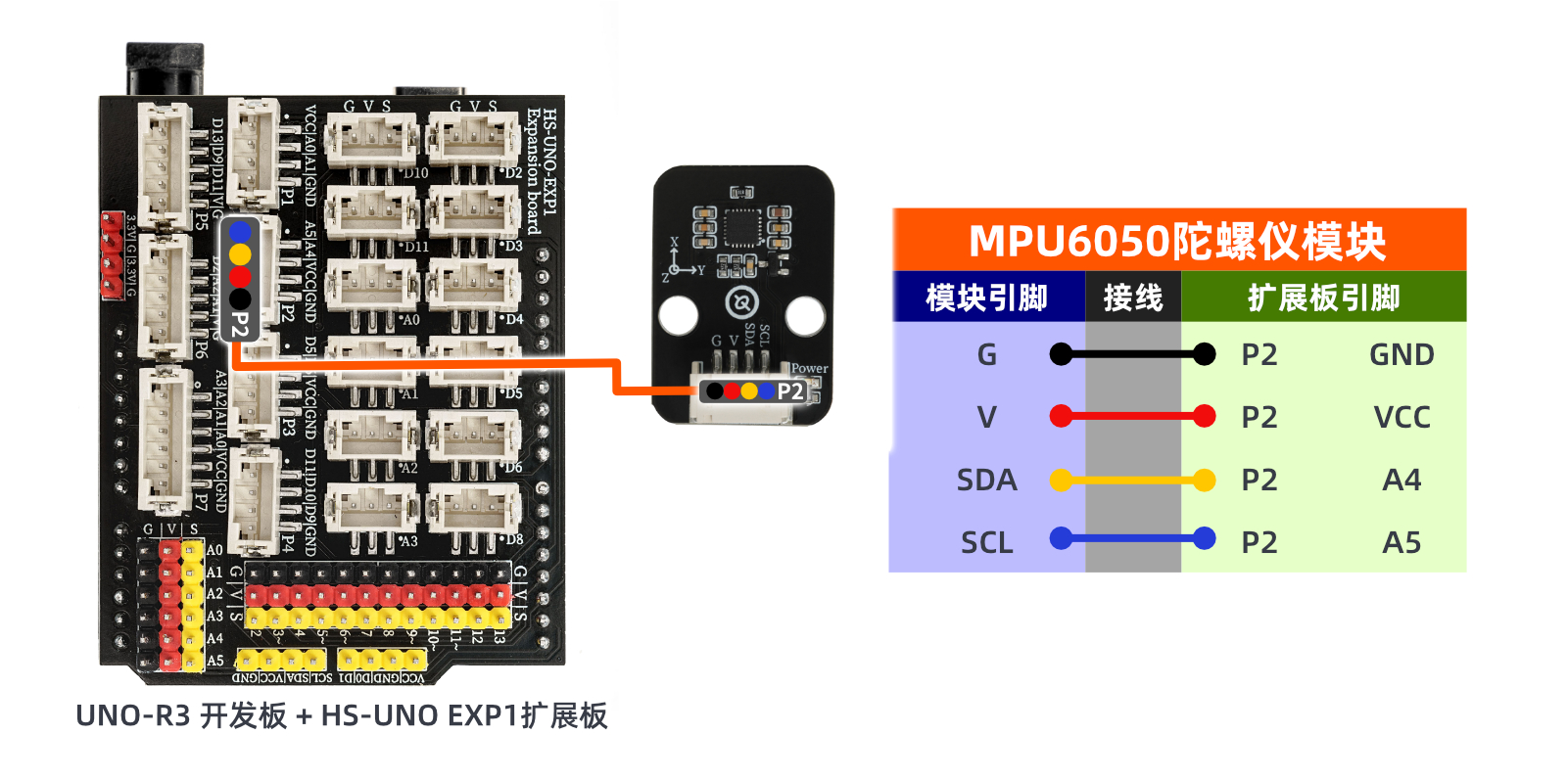 HS-S48L MPU6050陀螺仪模块