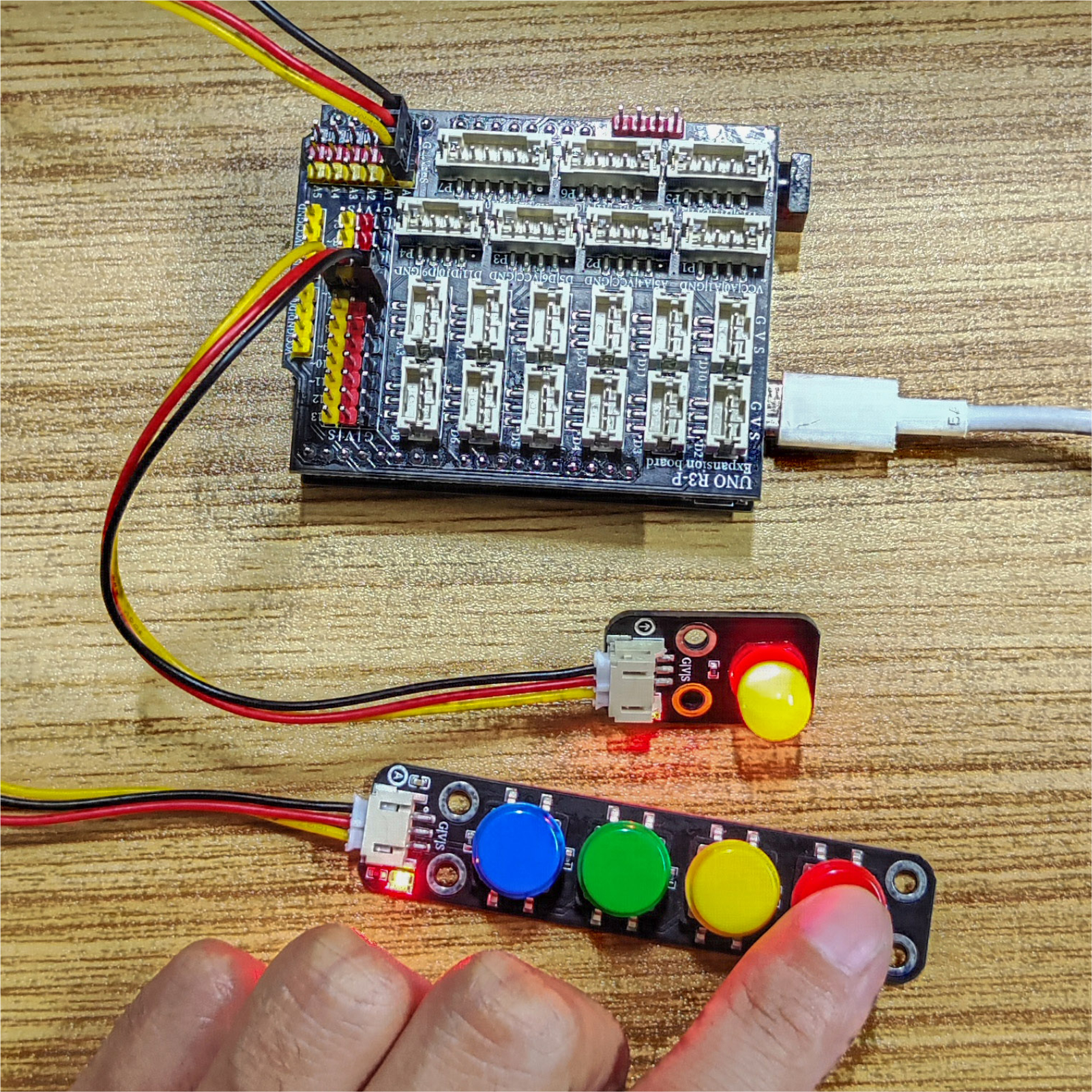 HS-KEY4B-P 四位模拟按键模块