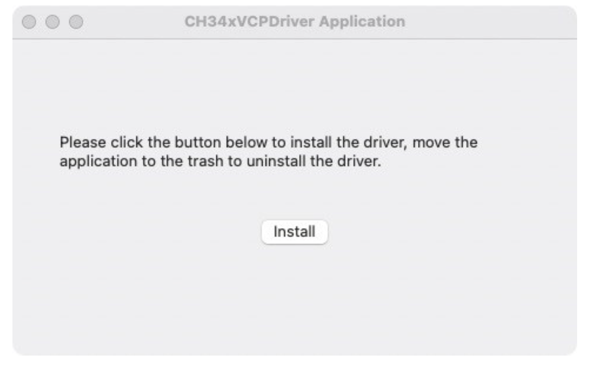 CH34X USB串行Mac OS驱动程序的安装说明（Mac OS）